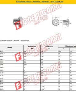 EF061606N RIDUZIONE BASSA M.1 GAS + F. 3/8  GAS